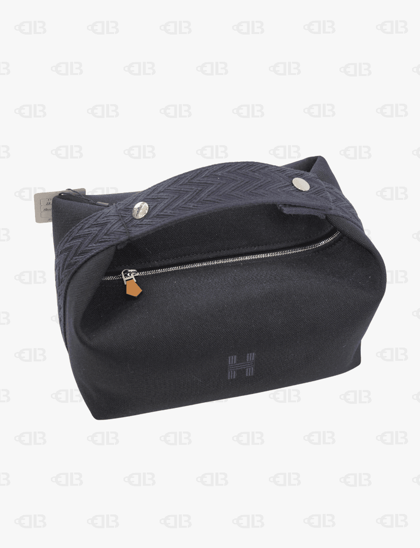 Hermès Toile Bride-A-Brac Large Travel Case Black