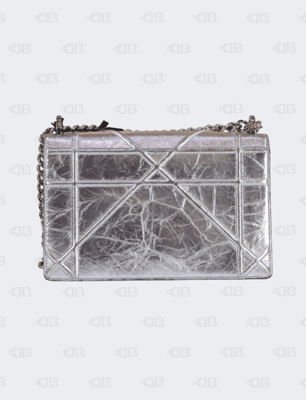 Dior Silver Leather Medium Diorama Shoulder Bag