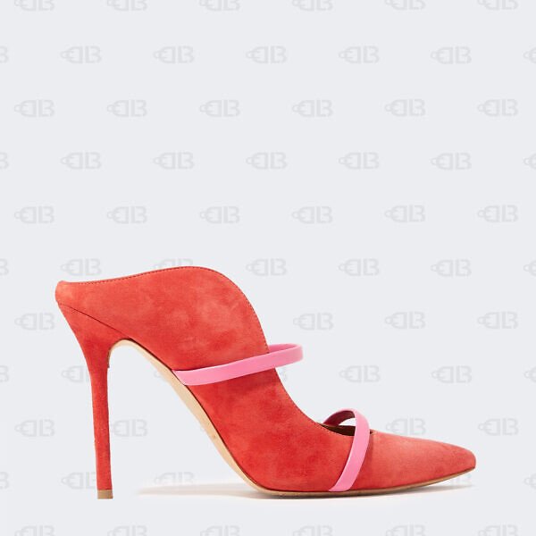 Malone Souliers Red/Pink Suede and Leather Maureen Mules