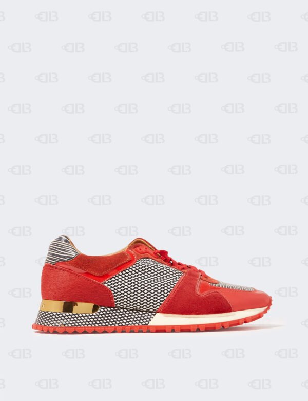 Louis Vuitton Red Suede and Calf Hair Run Away Sneakers