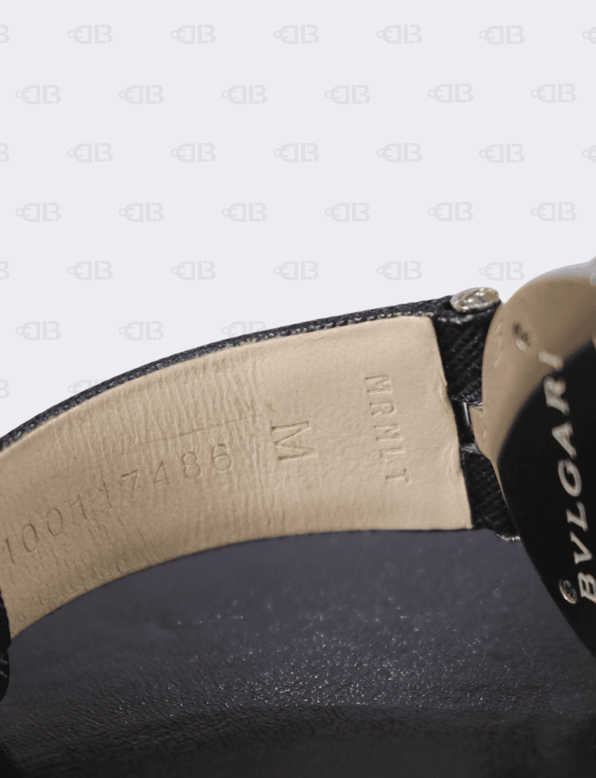 Bvlgari Black Dial With Heart Motif Inlay B.Zero1 BZ30S Women's Wristwatch 30mm with Sterling Silver Fortuna Cord Bracelet