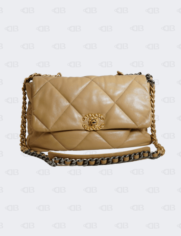 Chanel 19 Medium Beige Flap Bag