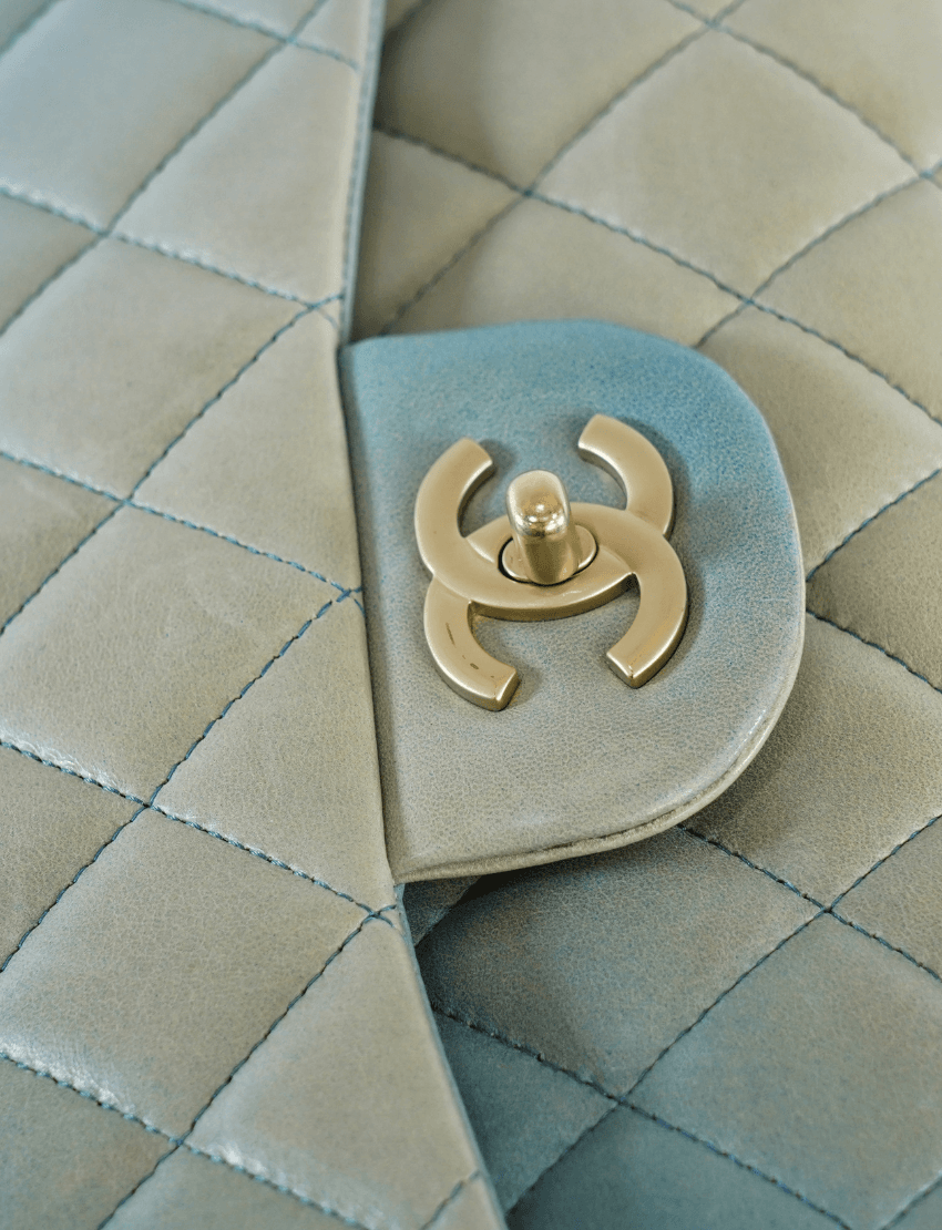 Chanel Blue Ombre Quilted Leather Maxi Classic Single Flap Bag