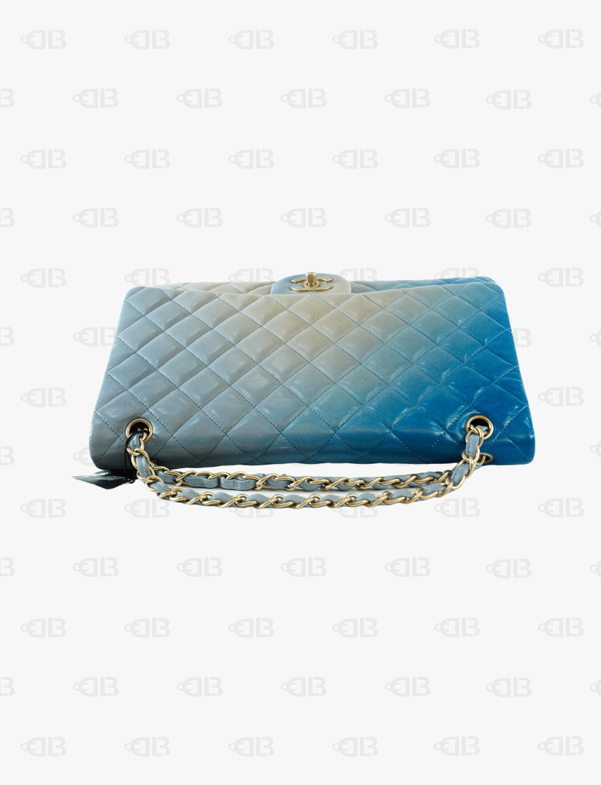 Chanel Blue Ombre Quilted Leather Maxi Classic Single Flap Bag