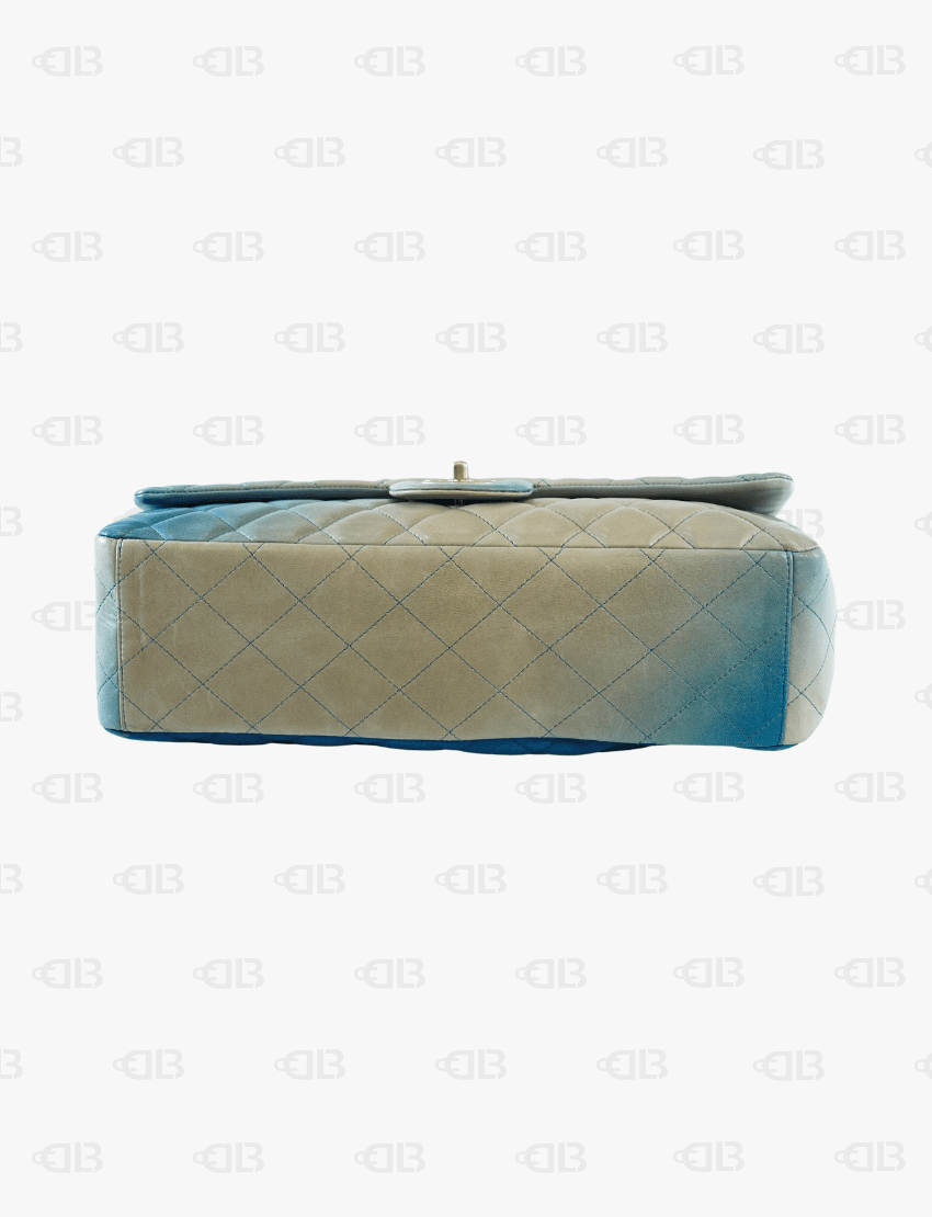 Chanel Blue Ombre Quilted Leather Maxi Classic Single Flap Bag