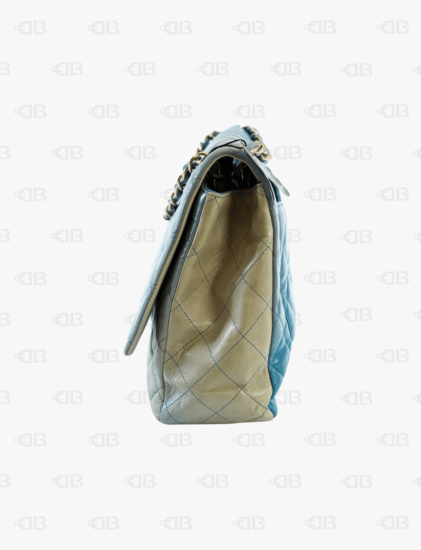 Chanel Blue Ombre Quilted Leather Maxi Classic Single Flap Bag