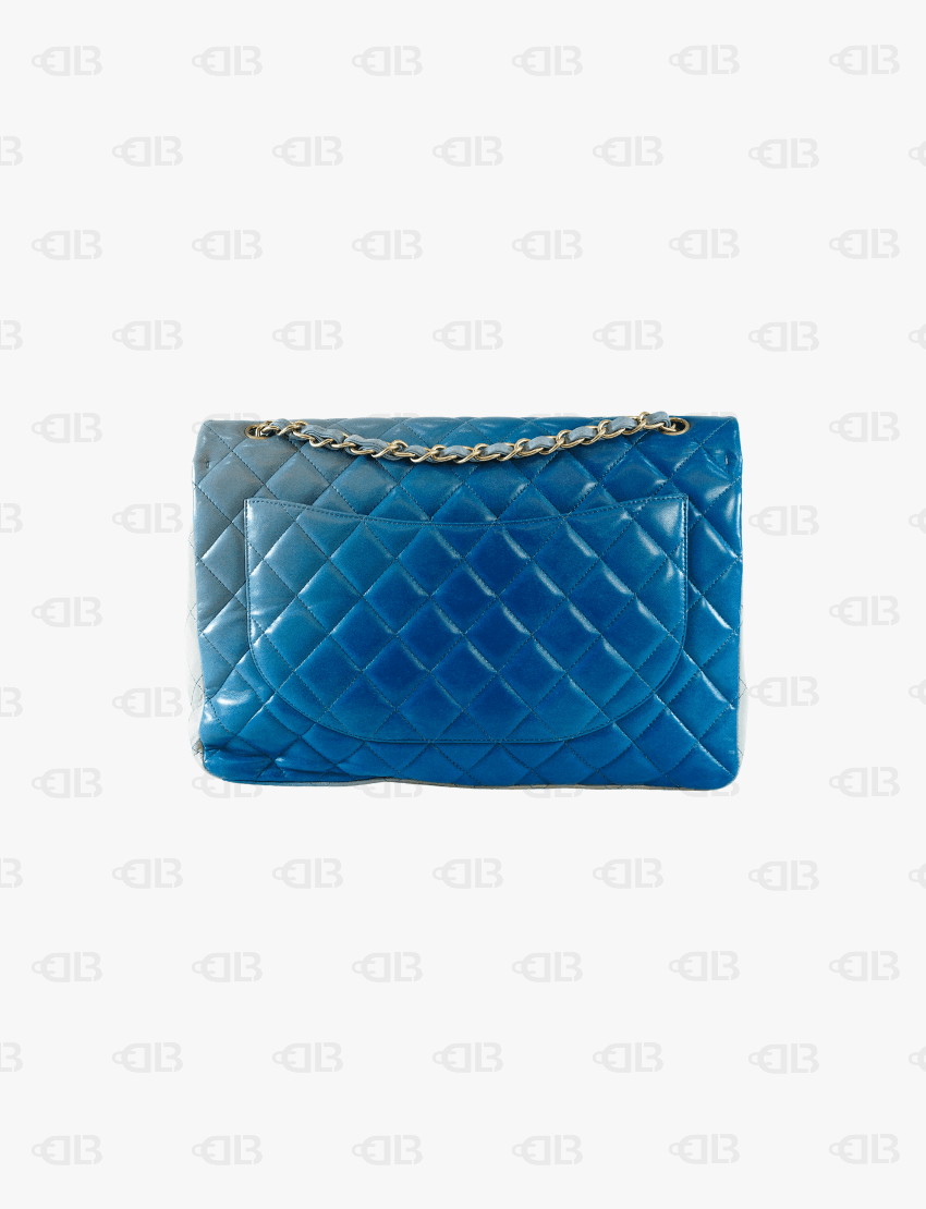 Chanel Blue Ombre Quilted Leather Maxi Classic Single Flap Bag