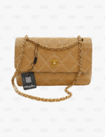 Chanel Calfskin Quilted Medium Wild Stitch Flap Beige