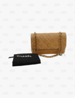 Chanel Calfskin Quilted Medium Wild Stitch Flap Beige
