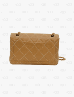 Chanel Calfskin Quilted Medium Wild Stitch Flap Beige