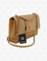 Chanel Calfskin Quilted Medium Wild Stitch Flap Beige