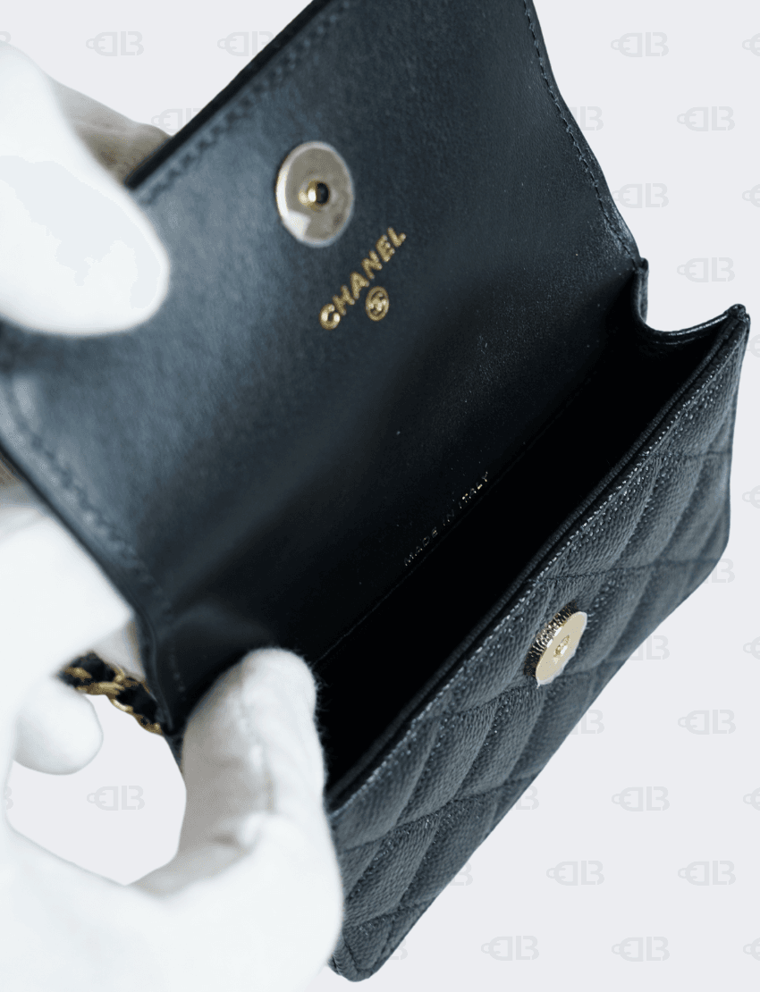 Chanel Caviar Quilted Bow Belt Bag in Black