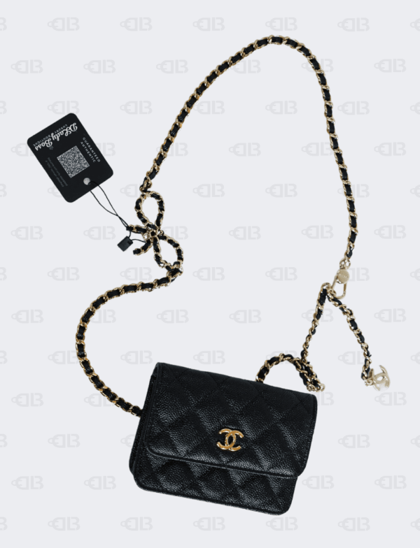 Chanel Caviar Quilted Bow Belt Bag in Black