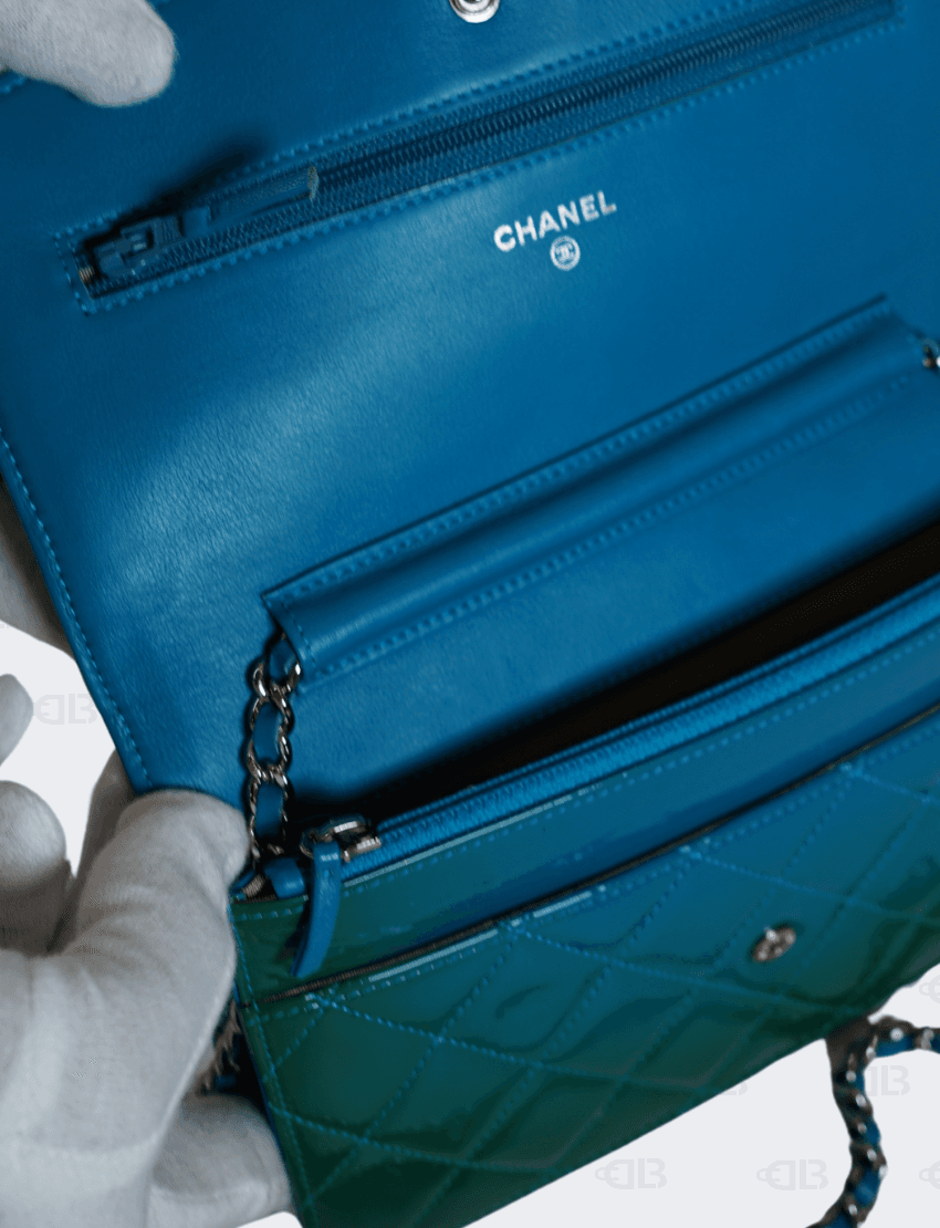 Chanel Green Blue Wallet on Chain