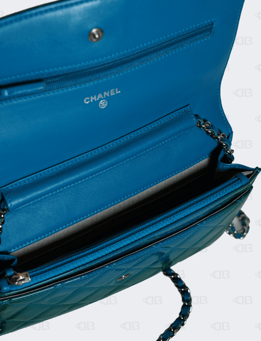 Chanel Green Blue Wallet on Chain