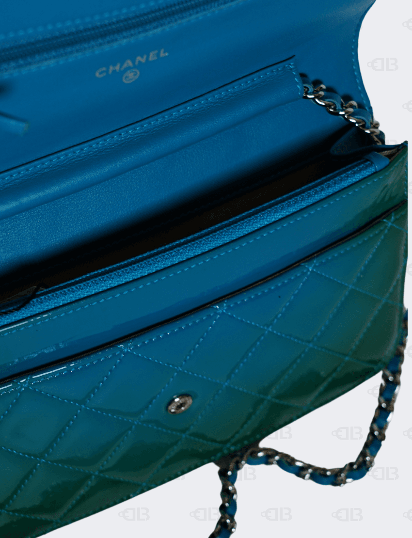 Chanel Green Blue Wallet on Chain