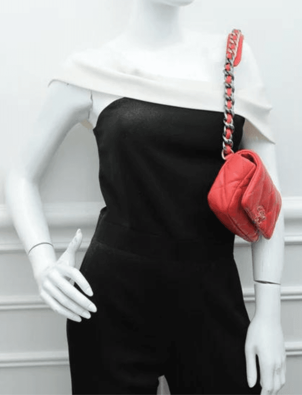 Chanel Quilted Coral CC 19 Chain Waist Bag