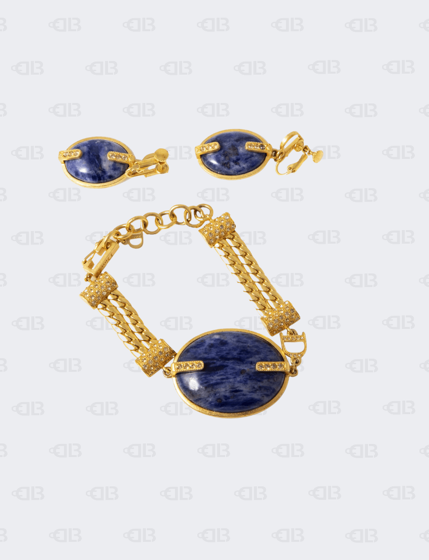 Christian Dior Set Blue Bracelet and Earring