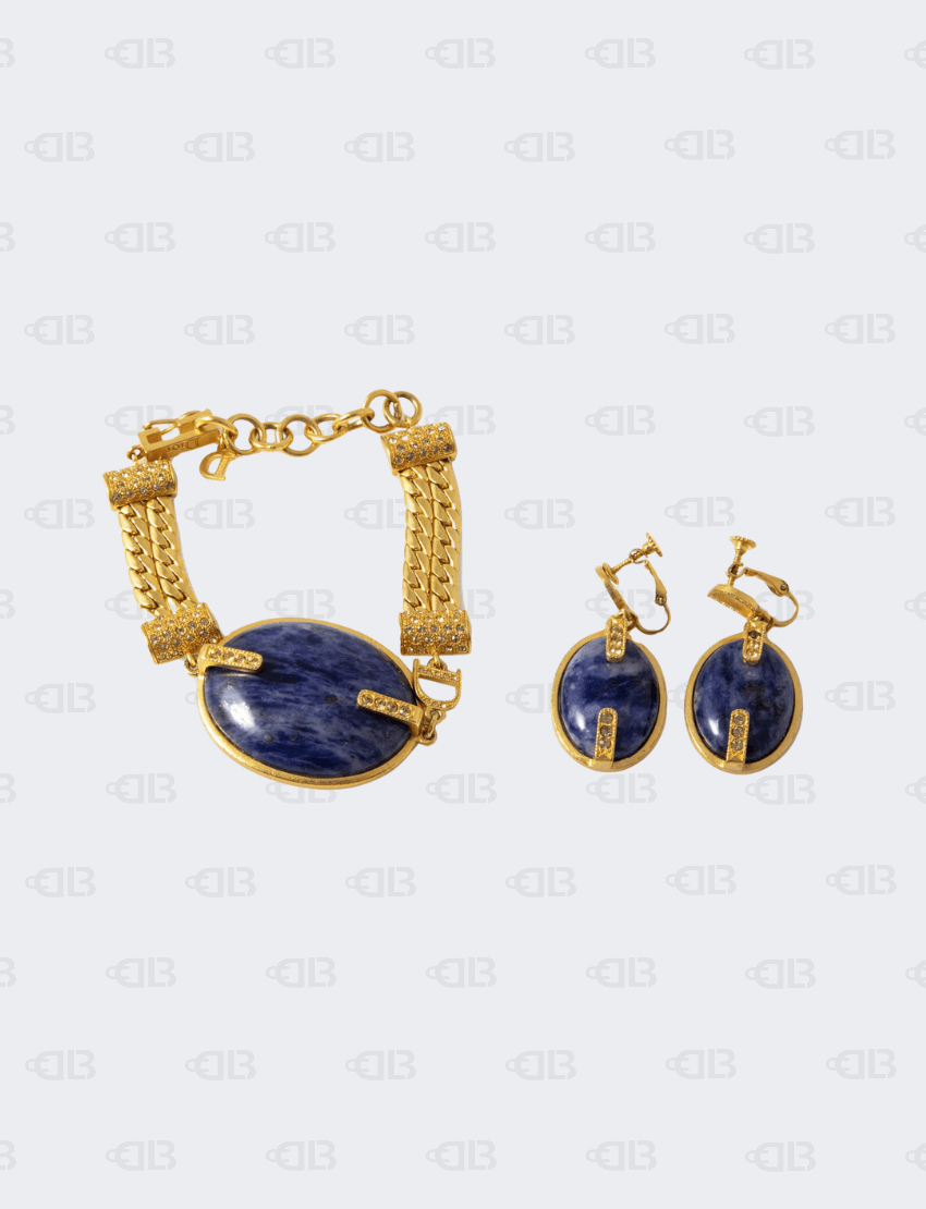 Christian Dior Set Blue Bracelet and Earring