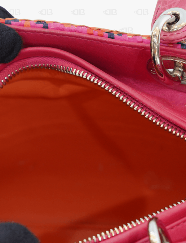 Crocodile Raffia Medium Lady Dior Multicolor