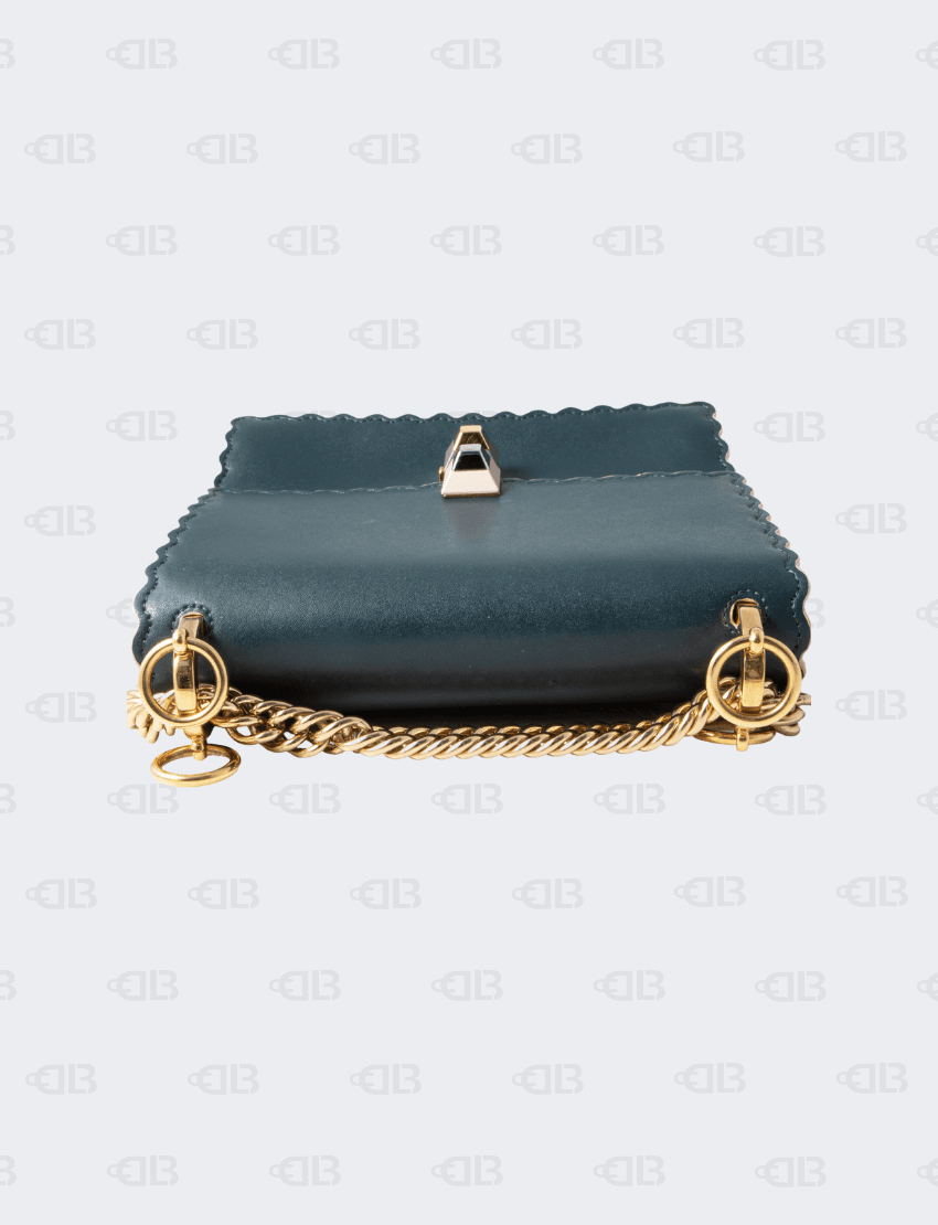 Fendi Kan I Scalloped Green Small Bag