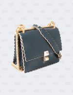 Fendi Kan I Scalloped Green Small Bag