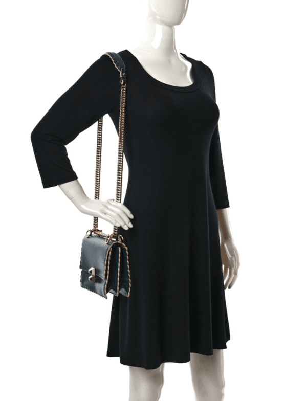 Fendi Kan I Scalloped Green Small Bag