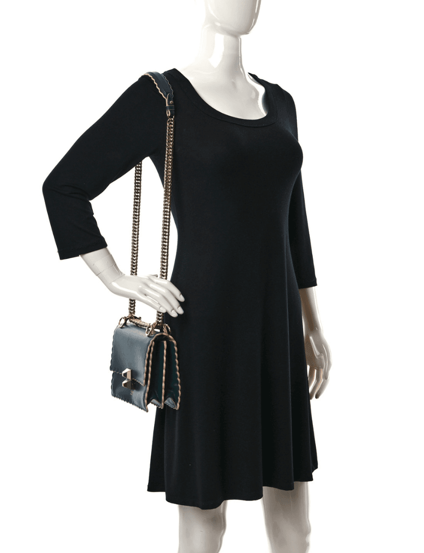 Fendi Kan I Scalloped Green Small Bag