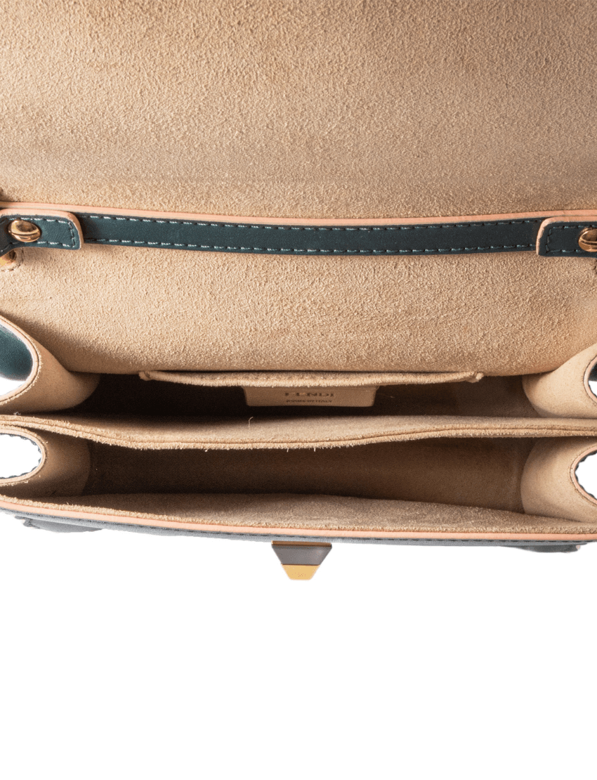 Fendi Kan I Scalloped Green Small Bag