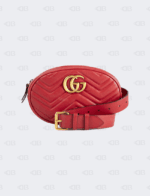 Gucci GG Red Marmont Matelasse Belt Bag