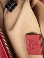 Gucci GG Red Marmont Matelasse Belt Bag