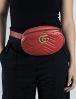 Gucci GG Red Marmont Matelasse Belt Bag
