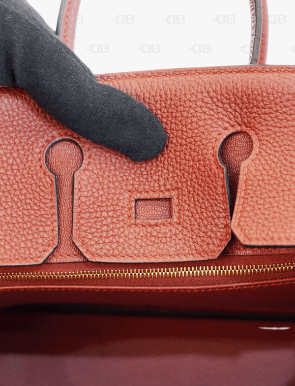 Hermès Birkin 25 Togo Leather Rouge Color Gold Hardware