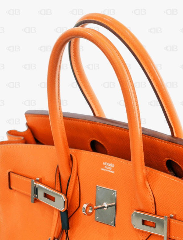 Hermès Birkin 30 Epsom Leather Palladium Hardware Orange