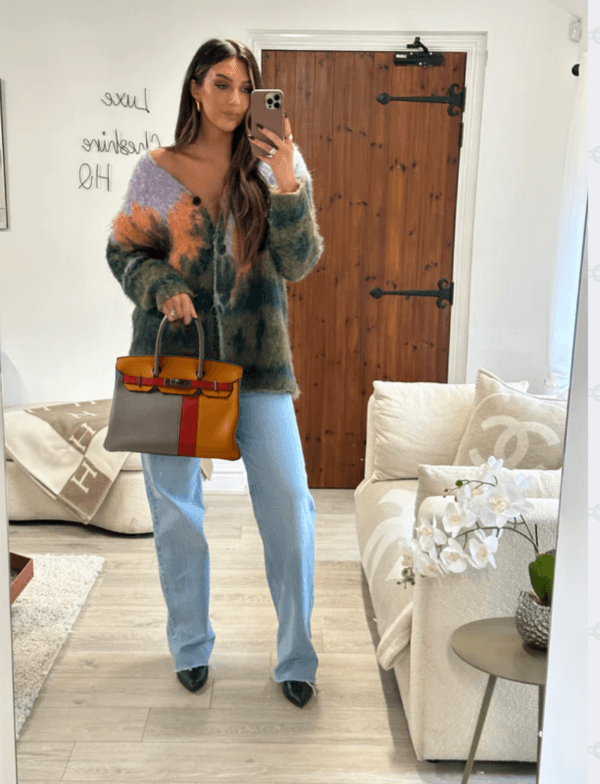 Hermès Birkin Cazac 30 Taurillon Clemence Vaux Swift Tourtiere Gray Sanguine Moutard Matte P engraved handbag