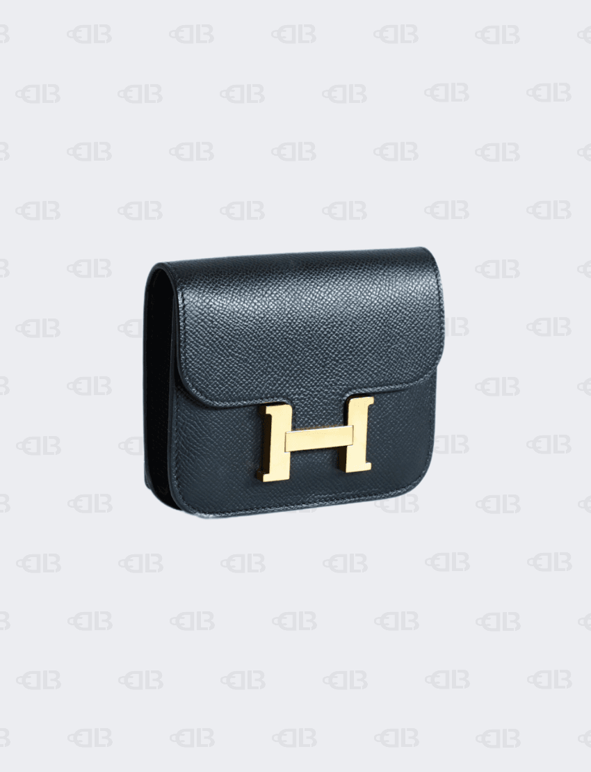 Hermès Constance Compact Wallet Black Gold Hardware