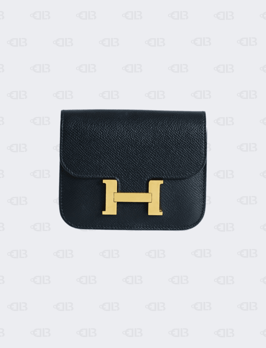 Hermès Constance Compact Wallet Black Gold Hardware