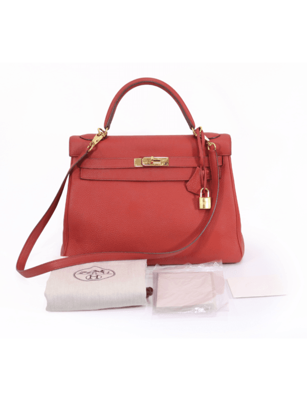 Hermes Kelly 32 Clemence Leather Gold Hardware