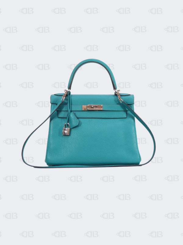 Hermes Kelly 28 Clemence Leather Palladium Hardware