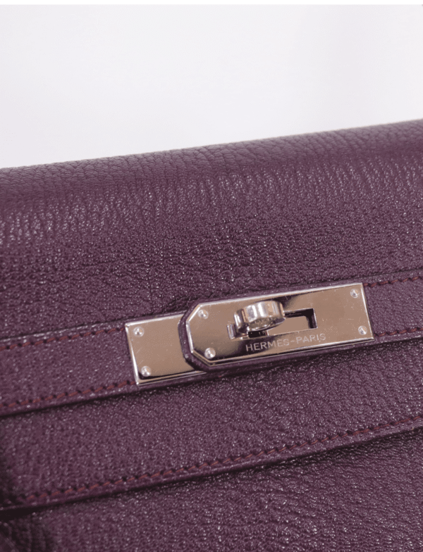 Hermes Kelly 32 Chèvre Coromandel Leather Palladium Hardware