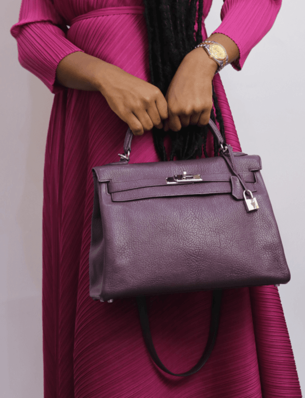 Hermes Kelly 32 Chèvre Coromandel Leather Palladium Hardware