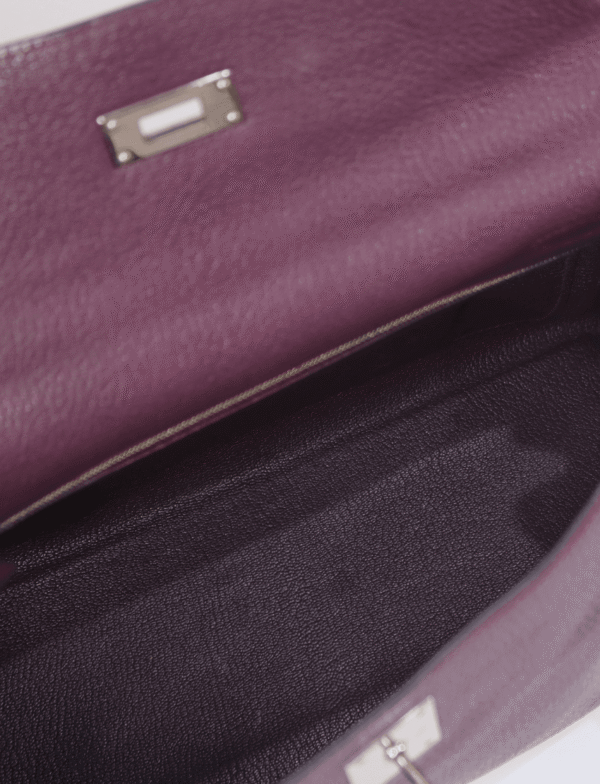 Hermes Kelly 32 Chèvre Coromandel Leather Palladium Hardware