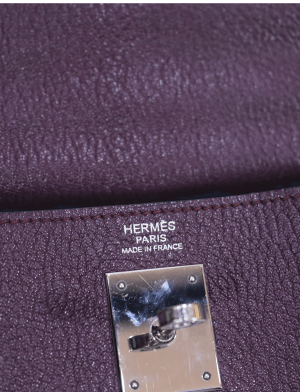 Hermes Kelly 32 Chèvre Coromandel Leather Palladium Hardware