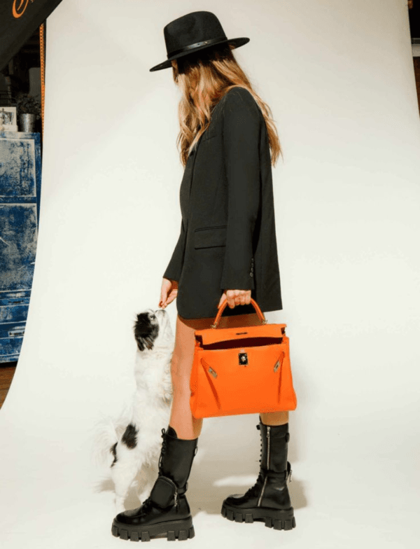 Hermès Kelly 32 Orange Iris Clemence Leather