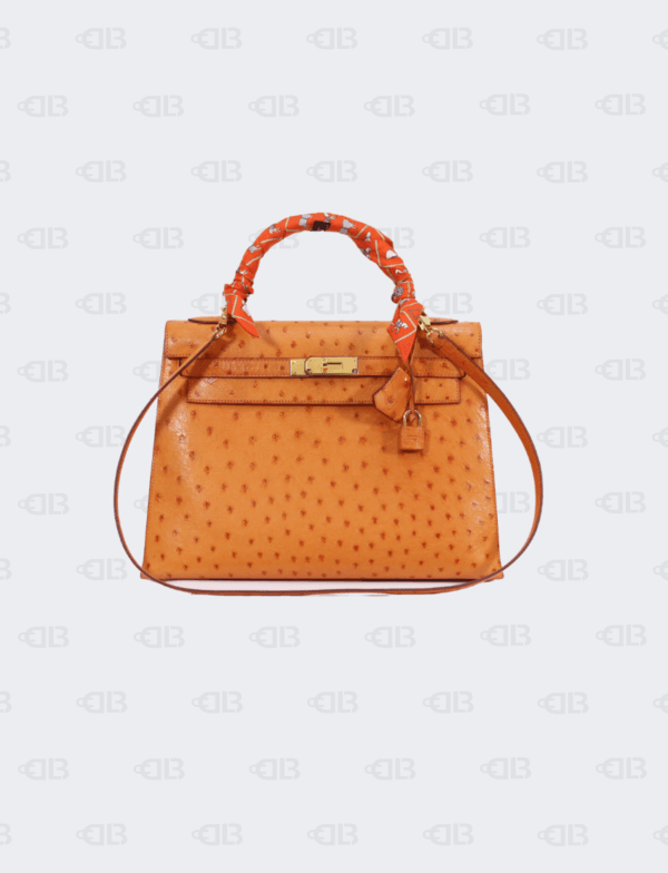 Hermes Kelly 32 Ostrich Leather Gold Hardware