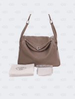 Hermes Lindy 30 Etoupe Color Clemence Leather Palladium Hardware