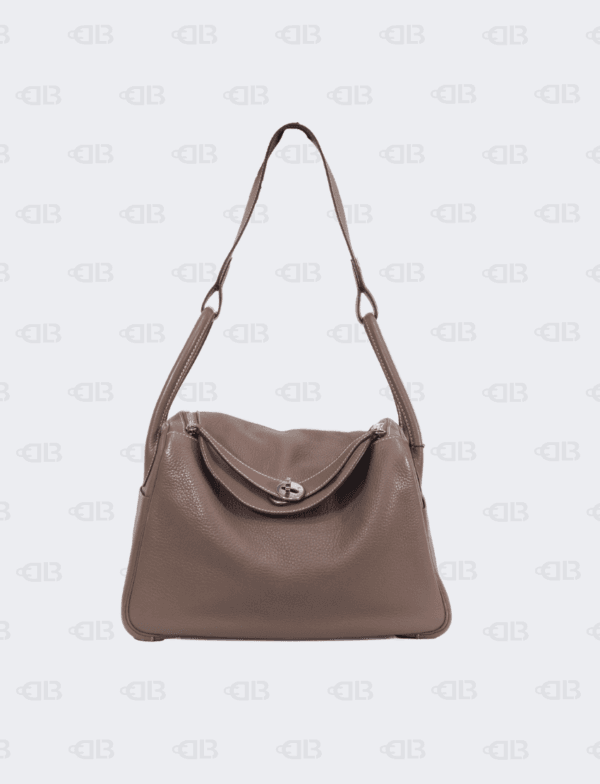 Hermes Lindy 30 Etoupe Color Clemence Leather Palladium Hardware