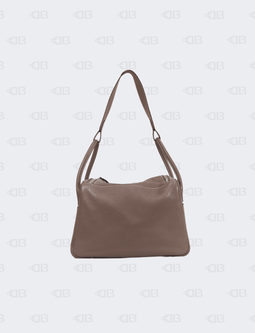 Hermes Lindy 30 Etoupe Color Clemence Leather Palladium Hardware