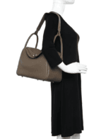 Hermes Lindy 30 Etoupe Color Clemence Leather Palladium Hardware