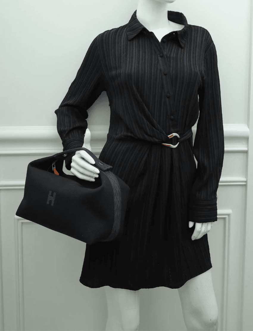 Hermès Toile Bride-A-Brac Large Travel Case Black